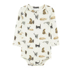 Milkbarn Cotton Stretch Long Sleeve One Piece | Cat