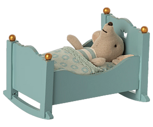 Maileg Cradle, Baby Mouse - Blue