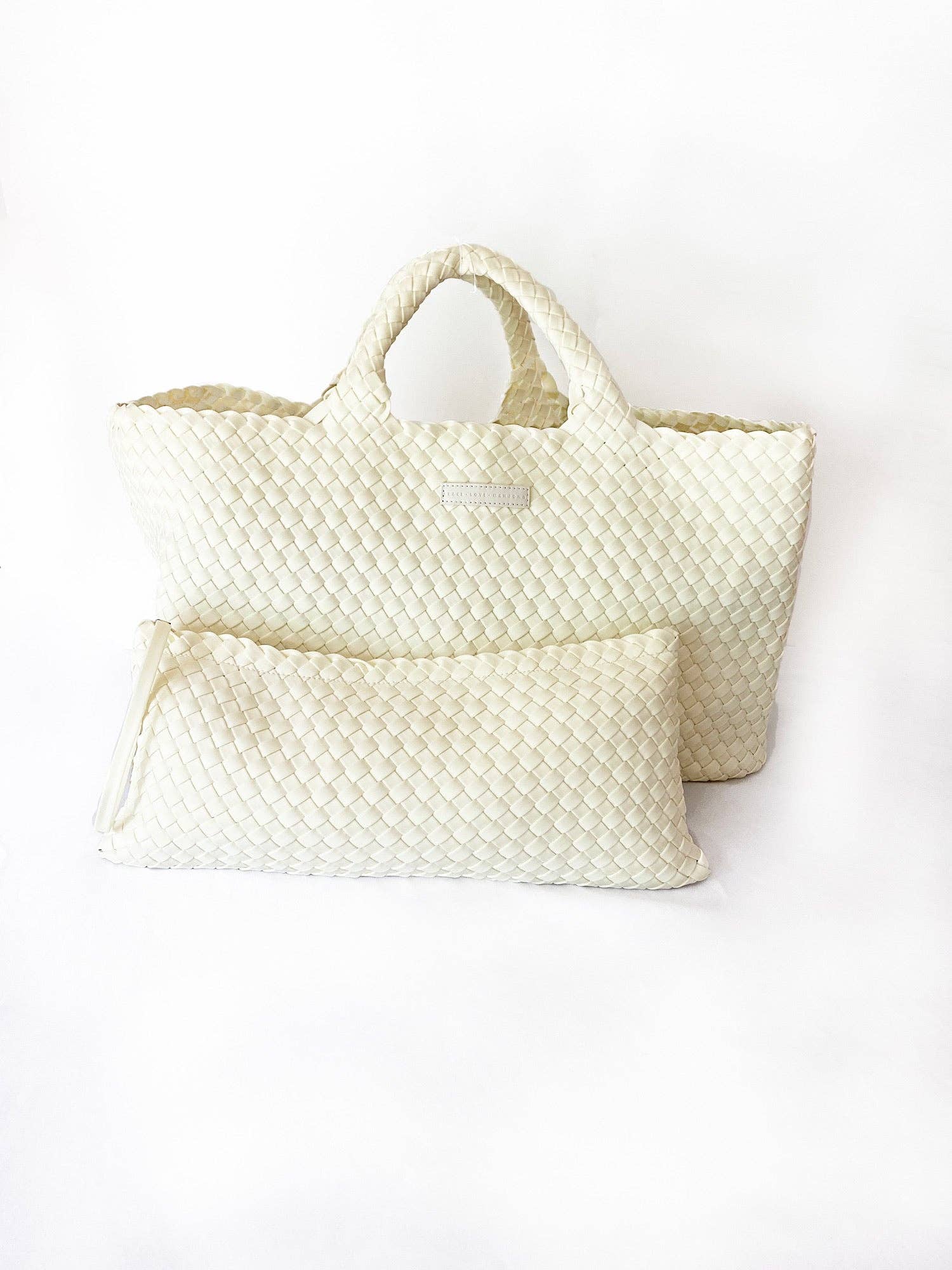 Peace Love Mahjong - Woven Mahjong Carryall | Light Blue