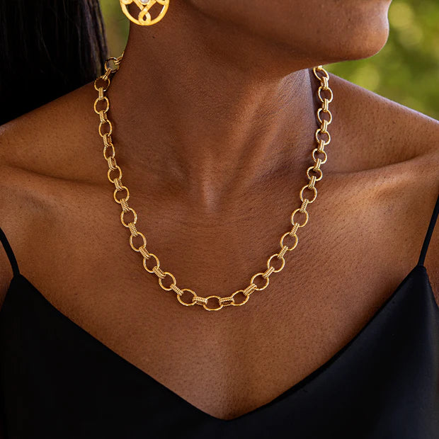 Capucine De Wulf Cleopatra Small Link Necklace 16" + 2" - Gold