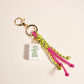 Mahjong Dragon Tile Cord Keychain Bag Charm: Multi