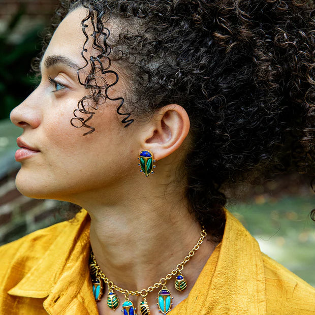 Capucine De Wulf Scarab Mismatched Stud Earrings