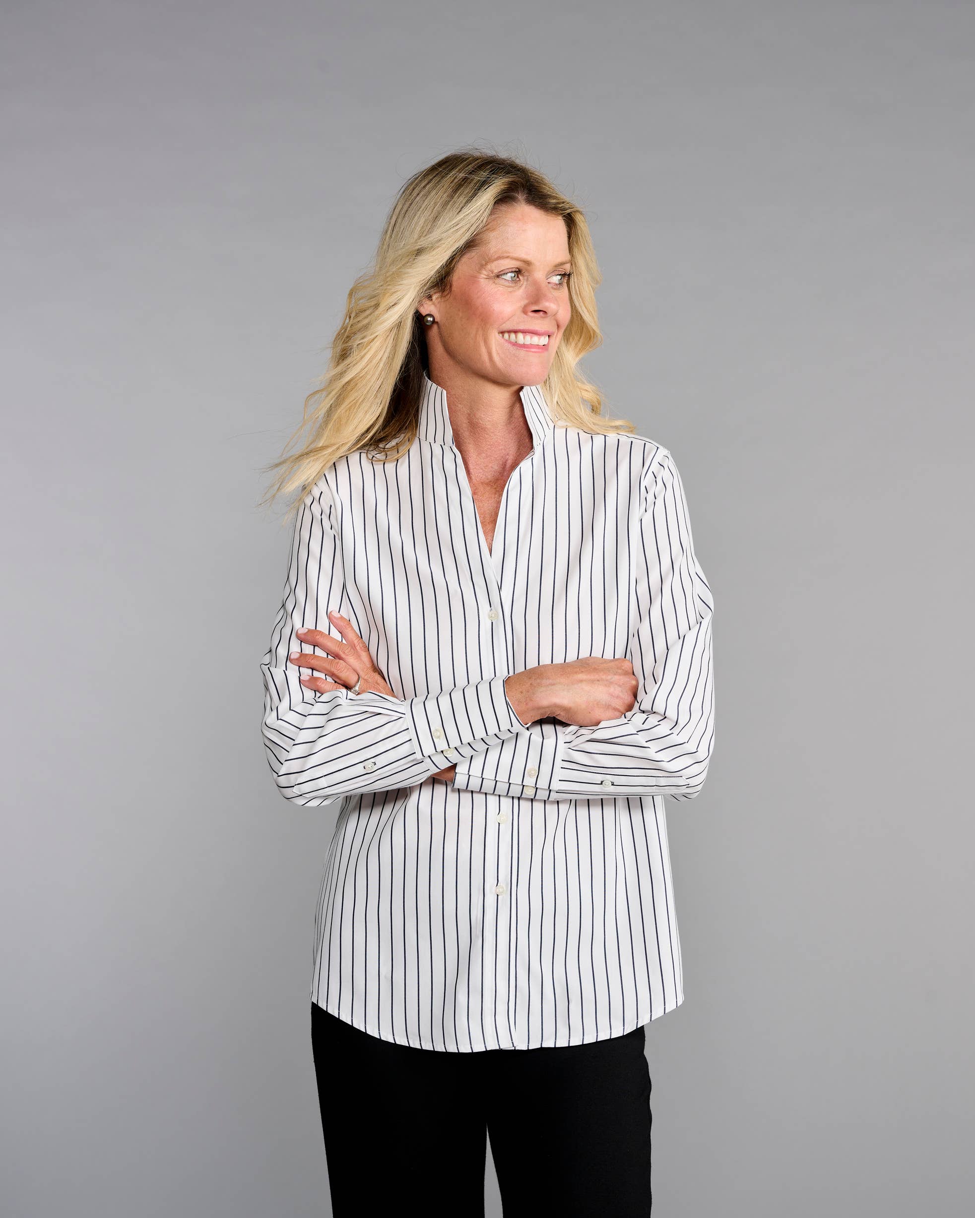 Claridge + King - The League in Black + White Stripe: XL