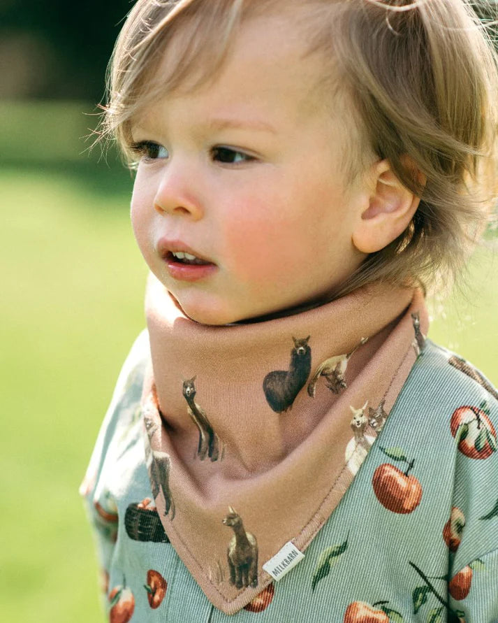 Milkbarn Organic Cotton Three-Layer Kerchief Bib | Alpaca