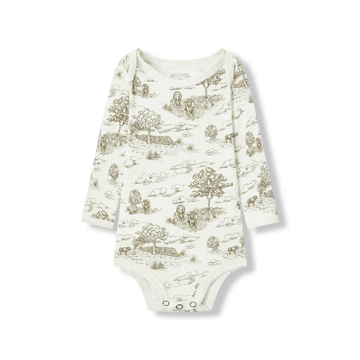 Milkbarn Luxe Stretch Long Sleeve One Piece | Country Toile