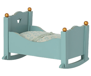 Maileg Cradle, Baby Mouse - Blue