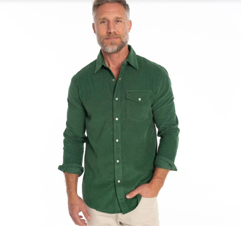 Criquet Corduroy Pearl Snap | Emerald Isle