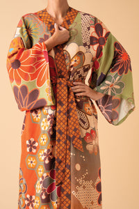 Powder UK Kimono 70s Kaleidoscope Floral - Sage