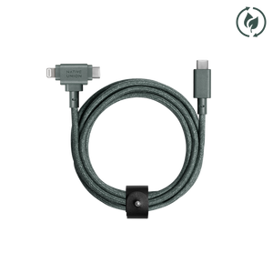 Native Union Paris - Belt Cable Duo (USB-C to USB-C & Lightning): Zebra