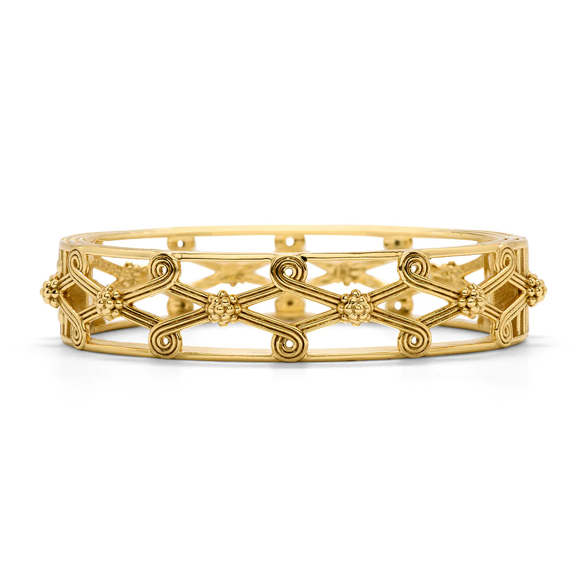 Capucine De Wulf Monique Lattice Hinged Bangle - Gold