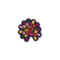 Macon & Lesquoy - Hand embroidered brooch - Multicolored Peacock