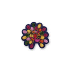 Macon & Lesquoy - Hand embroidered brooch - Multicolored Peacock