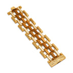 Capucine De Wulf Pathway Grande Link Bracelet - Teak/Gold/MOP
