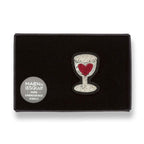 Macon & Lesquoy - Brooch - Red Heart Glass