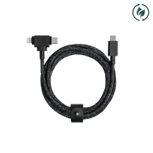 Load image into Gallery viewer, Native Union Paris - Belt Cable Duo (USB-C to USB-C &amp; Lightning): Zebra
