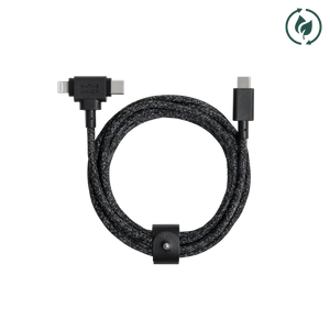 Native Union Paris - Belt Cable Duo (USB-C to USB-C & Lightning): Zebra