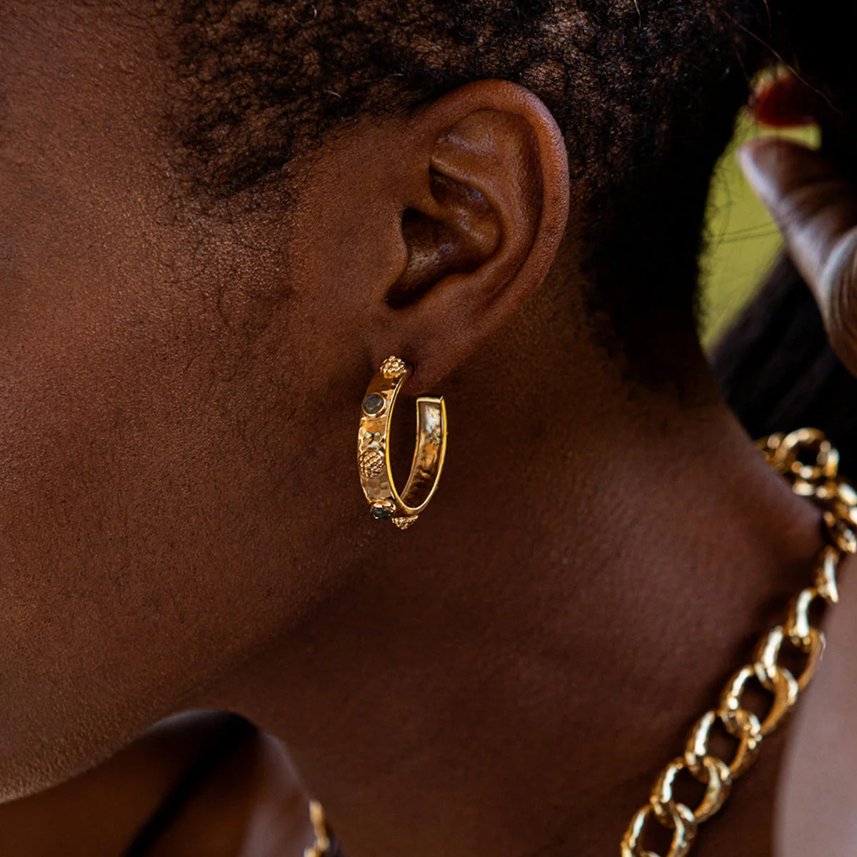 Capucine De Wulf Cleopatra Hoop Earrings - Gold/Blue