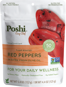 POSHI - Flame Roasted Red Peppers in Oil 5.4oz