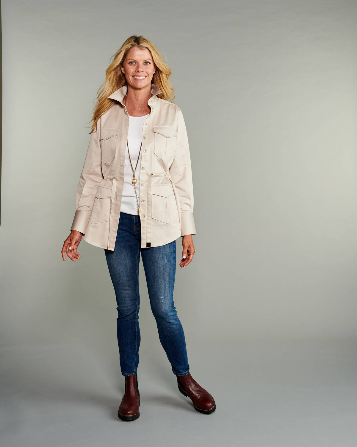 Claridge + King - The Four Pocket Jacket in Stone