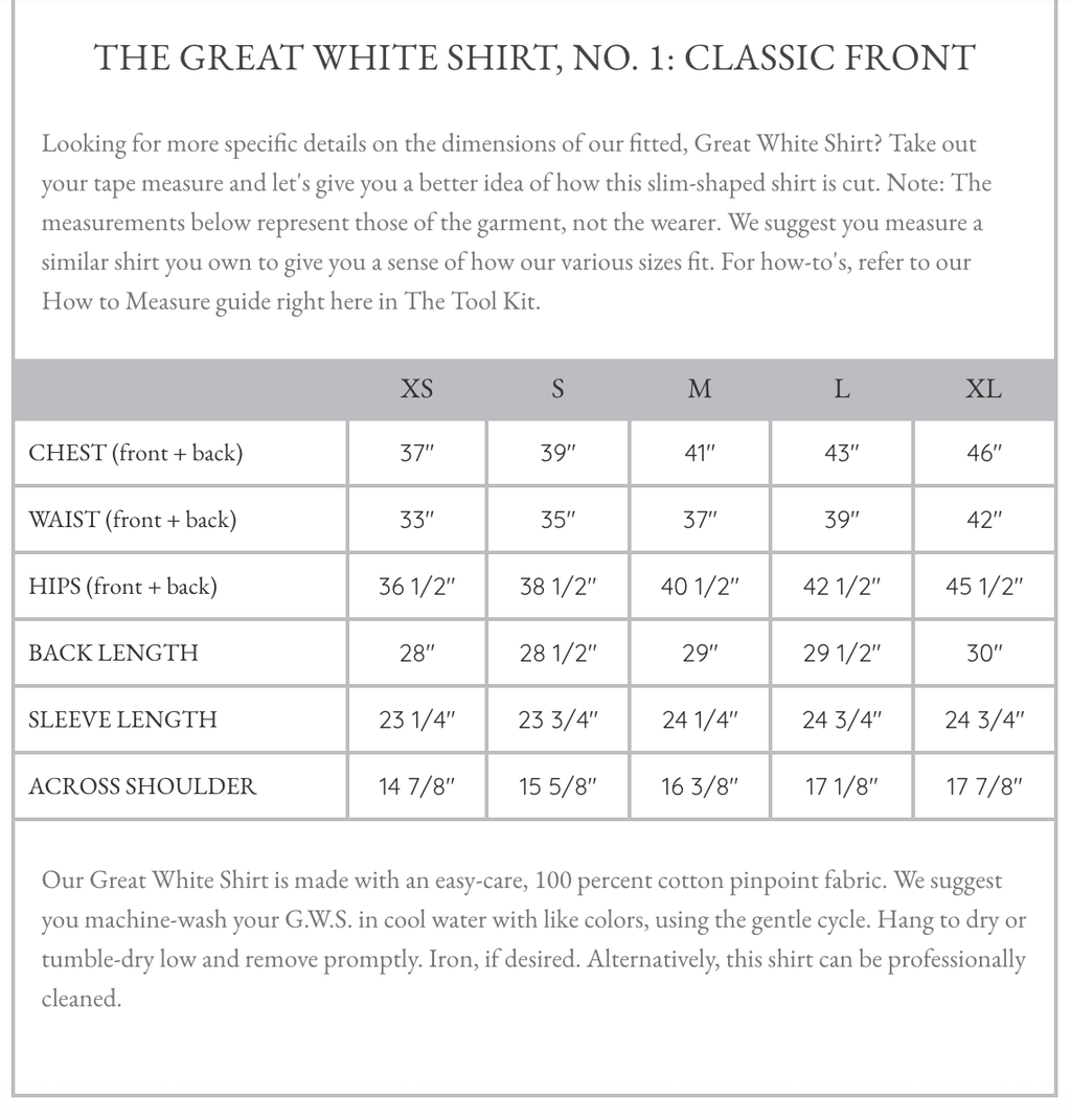Claridge + King - The Great White Shirt, No. 1: XL