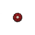 Macon & Lesquoy - Hand embroidered brooch - Red Mini Daisy