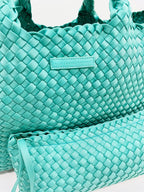 Peace Love Mahjong - Woven Mahjong Carryall | Navy