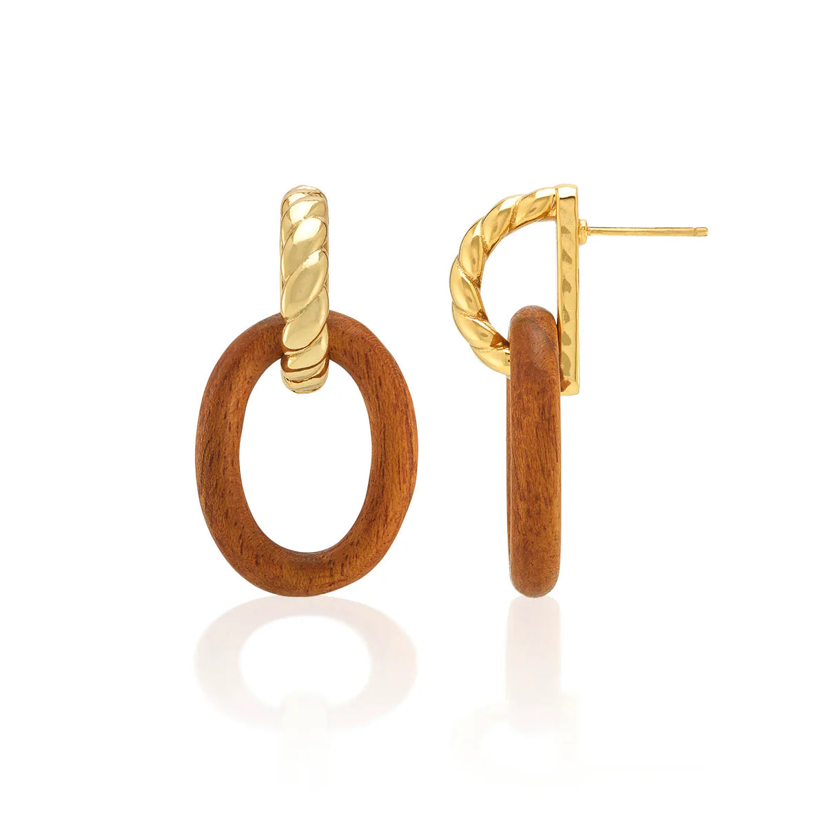 Capucine De Wulf Earth Goddess Link Drop Earrings - Teak
