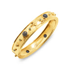 Capucine De Wulf Cleopatra Hinged Bangle - Gold/Blue Labradorite