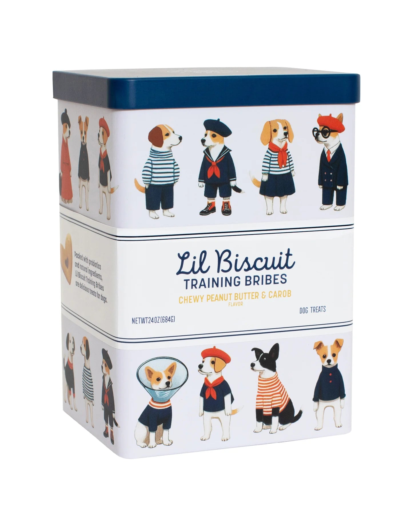 Piper Loop Pets - Lil Biscuit Decorative Training Tins | Chewy Peanut Butter & Carob
