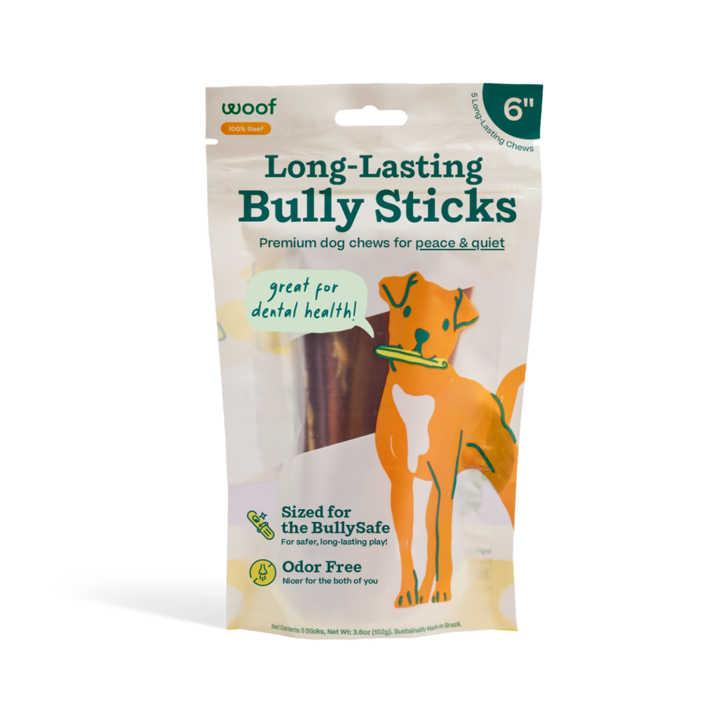 Woof - BullySafe Chews - BullySticks: Beef / 12-inch 5 pack