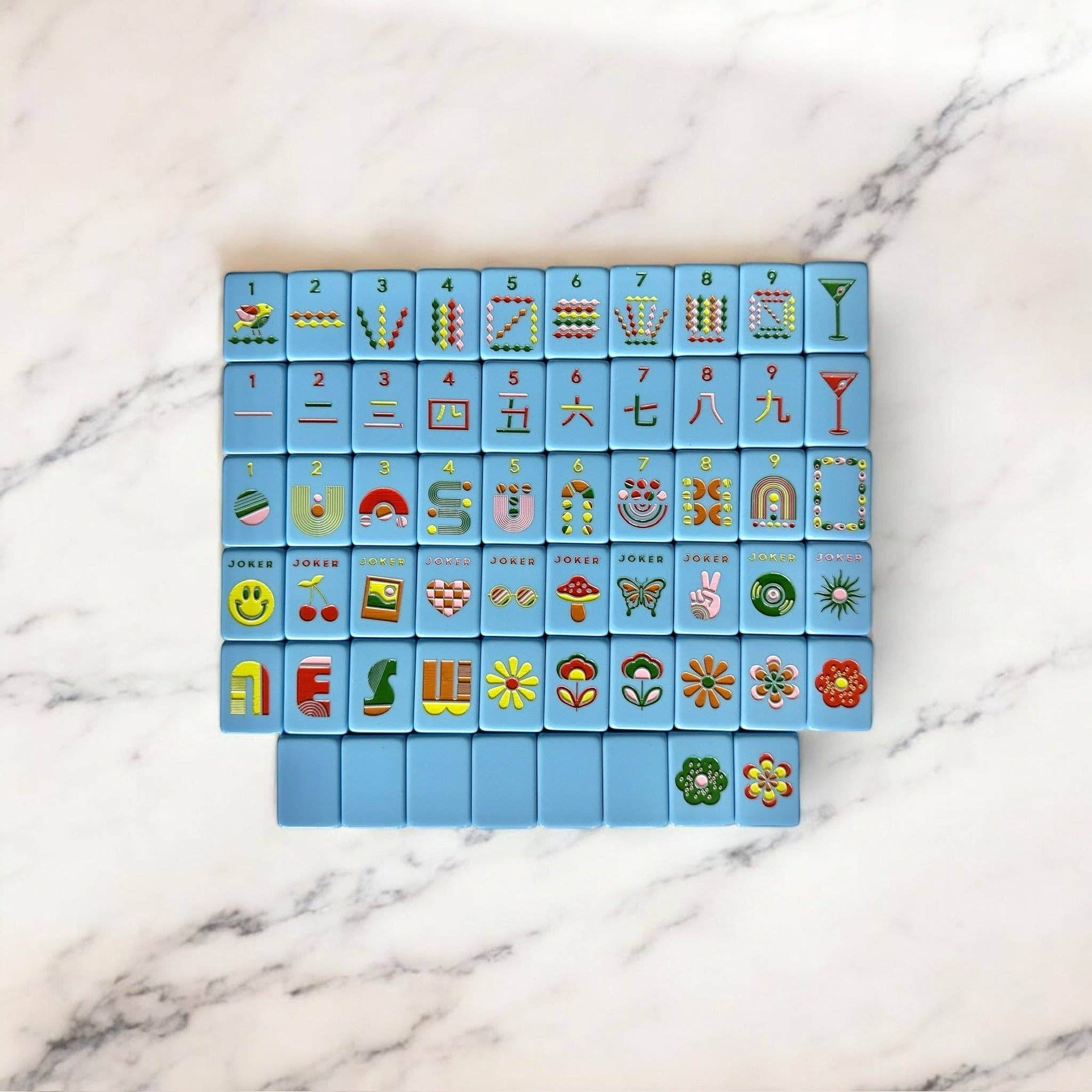 Peace Love Mahjong - Mod Tiles | French Blue