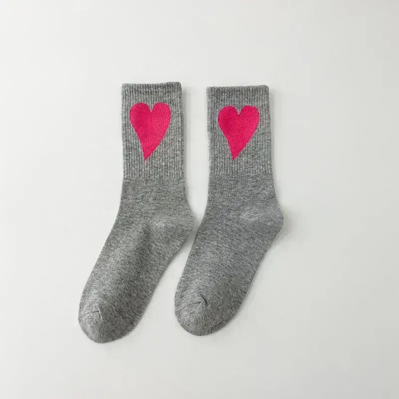 Yaya's Luxe Wholesale - Women's Socks with Hearts: Black