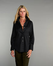 Load image into Gallery viewer, Claridge + King - The Mod in Pitch-Black Poplin: Black / XS
