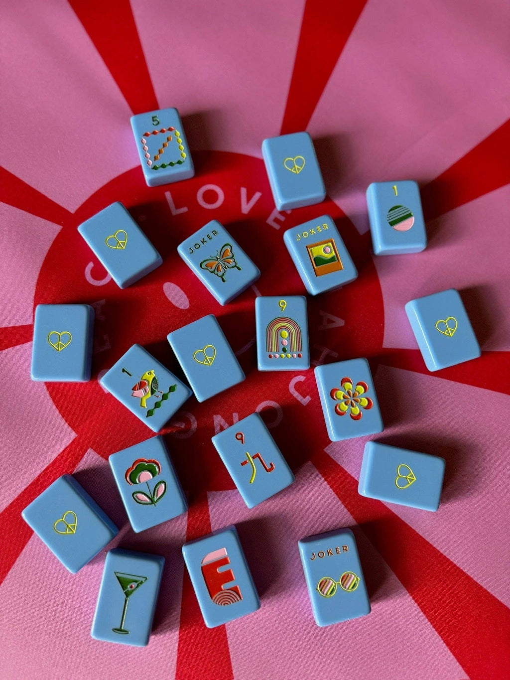Peace Love Mahjong - Mod Tiles | French Blue