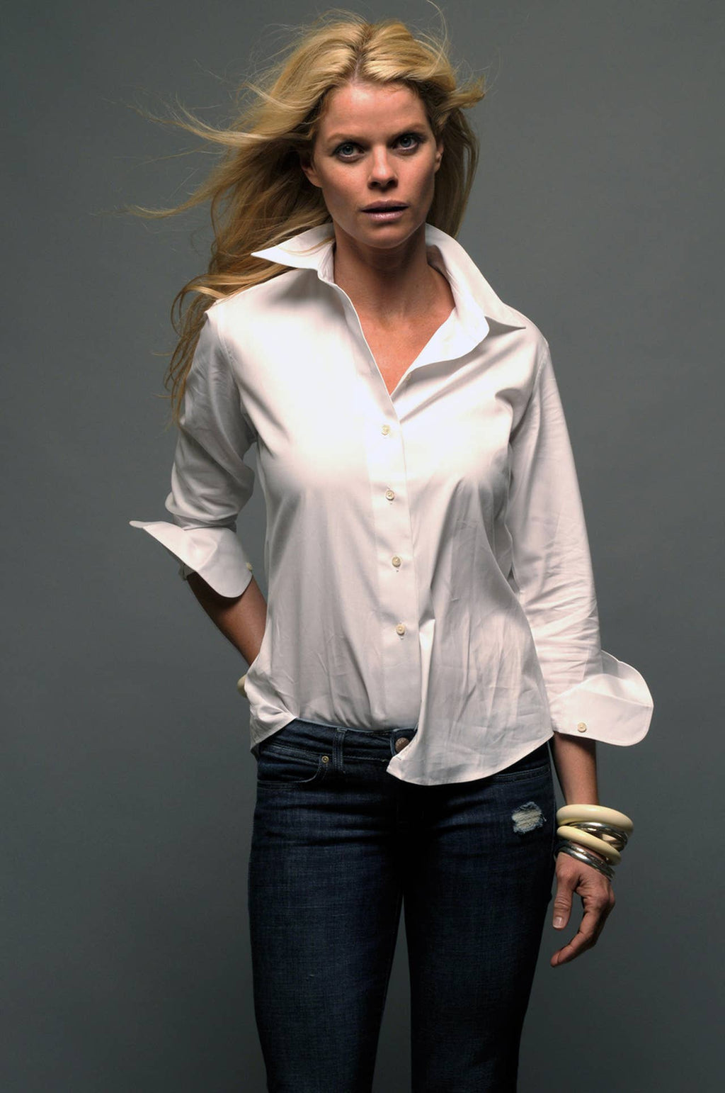Claridge + King - The Great White Shirt, No. 1 (Pinpoint): XS