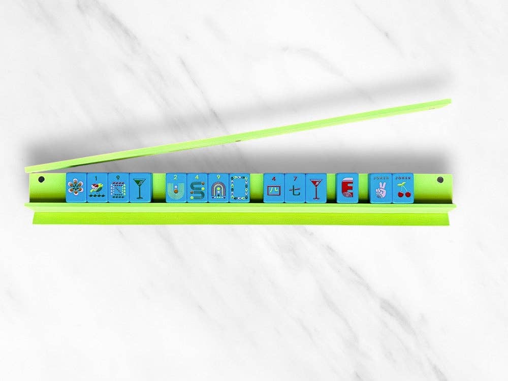 Peace Love Mahjong - Mahjong Racks + Pushers (Set of 4) | Aqua