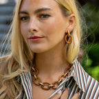 Capucine De Wulf Earth Goddess Link Drop Earrings - Teak