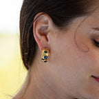 Capucine De Wulf Cleopatra Bold Hoop Earrings - Blue Labradorite
