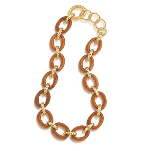 Capucine De Wulf Earth Goddess Link Necklace 17" - Teak