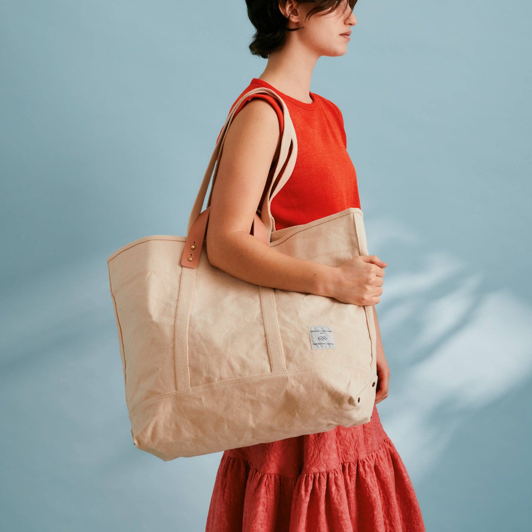 IMMODEST COTTON - Large East West Tote | Natural