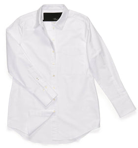Claridge + King - The Mod in Crisp White Pinpoint: White easy-care pinpoint / S