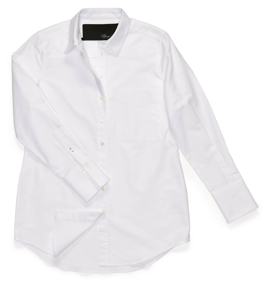 Claridge + King - The Mod in Crisp White Pinpoint: White easy-care pinpoint / S