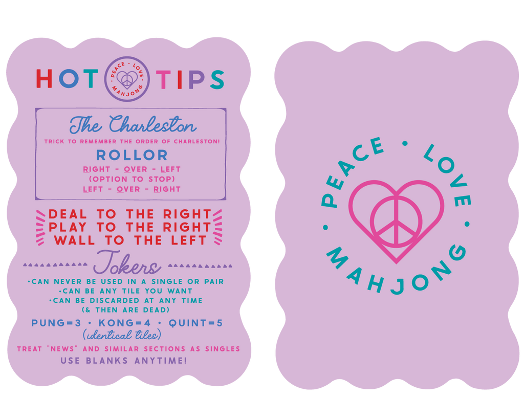 Peace Love Mahjong - Mahjong Tile Shufflers + Hot Tips/Set of Two: Lilac