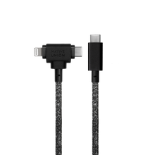 Load image into Gallery viewer, Native Union Paris - Belt Cable Duo (USB-C to USB-C &amp; Lightning): Zebra
