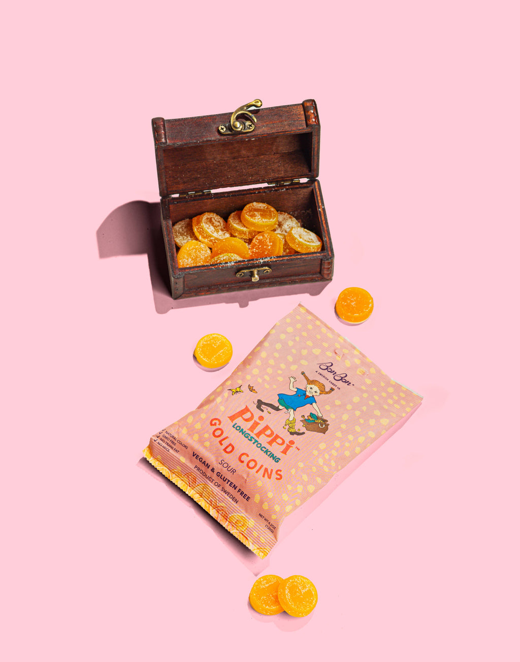 BonBon - A Swedish Candy Co - Pippi Longstocking Gold Coins - Swedish Candy 4.2oz (120g)