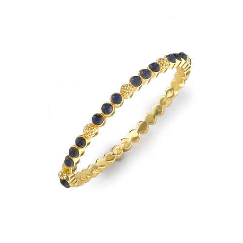 Capucine De Wulf Berry Gem Petite Hinged Bangle  - Blue Labradorite