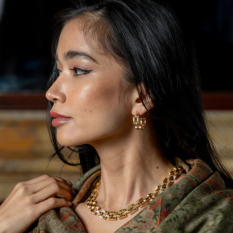 Capucine De Wulf Pathway Hoop Earrings-Gold