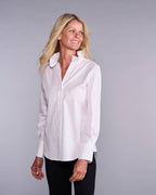 Claridge + King - The Pleated League Blouse in Crisp White (Easy-Care)