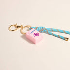 Mahjong Symbol Tile Cord Keychain Bag Charm: Light Blue