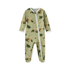 Milkbarn Organic Cotton Zipper Footed Romper | Forest Party